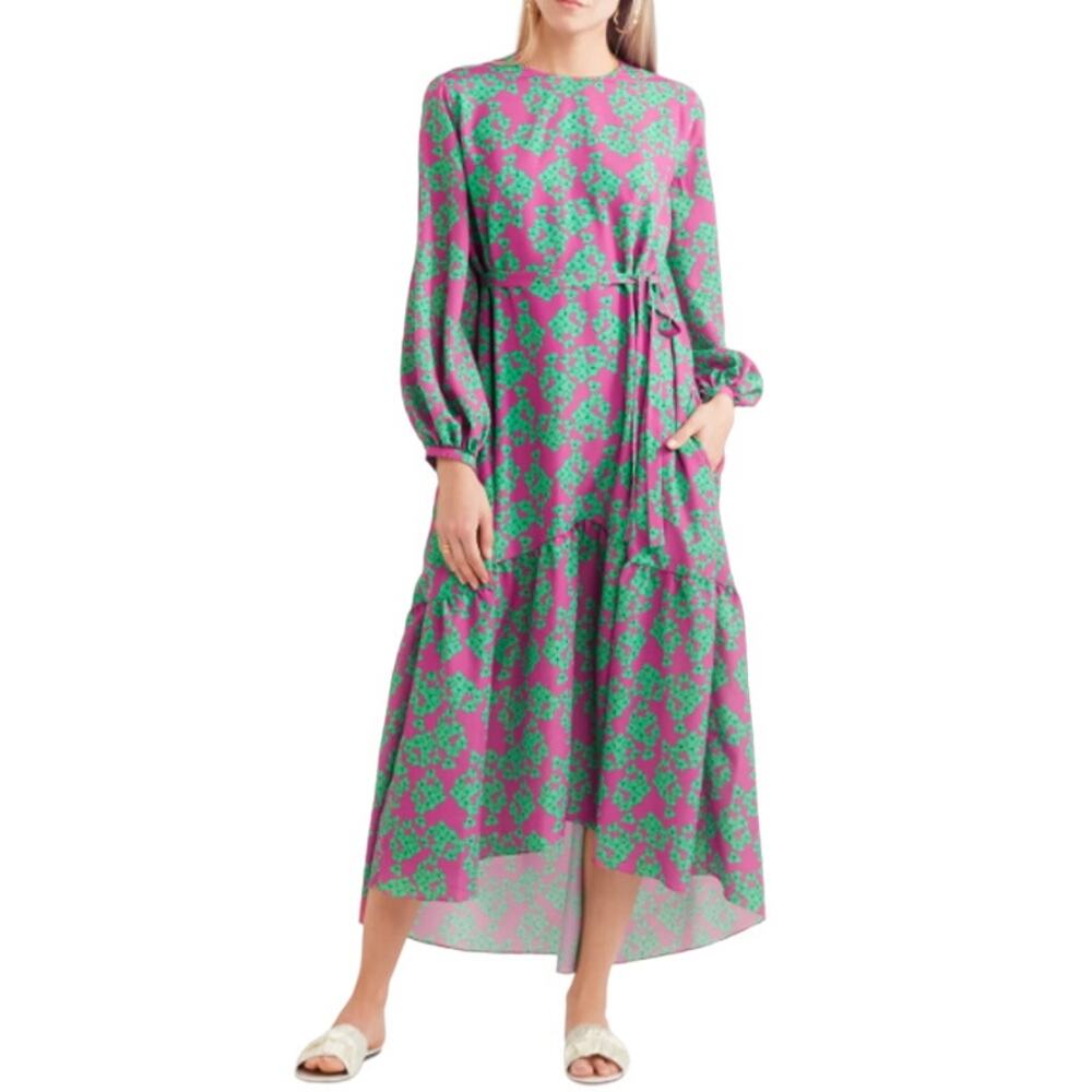 Borgo de Nor Bella Floral-print Crepe Maxi Dress In Pink